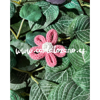 Flor de tricot ROSADO