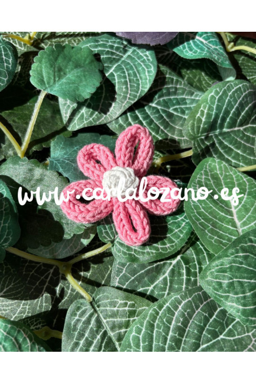 Flor de tricot ROSADO