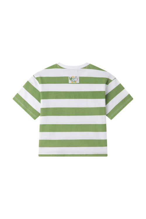 Camiseta m/c de rayas VERDE 