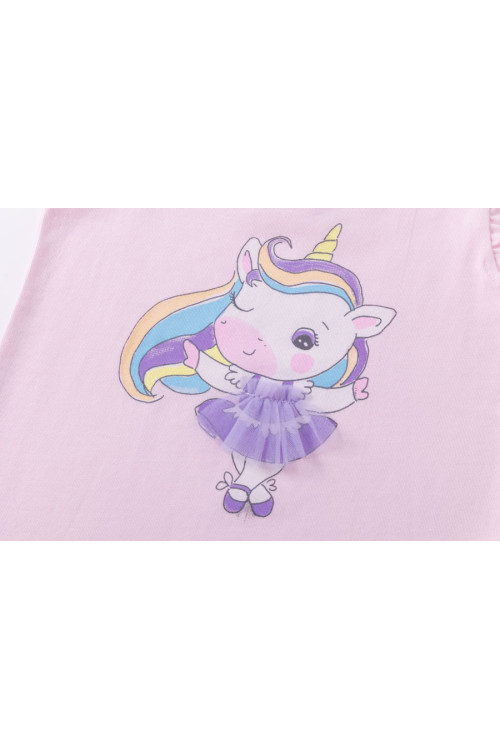Camiseta con unicornio ROSA