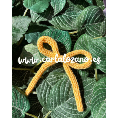 Lazo de tricot básico AMARILLO PASTEL