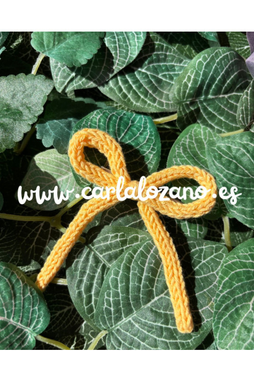 Lazo de tricot básico AMARILLO PASTEL