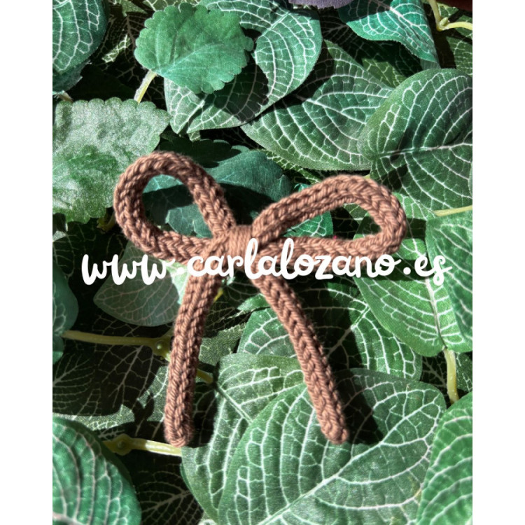 Lazo de tricot básico MARRÓN