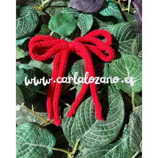 Lazo de tricot doble ROJO