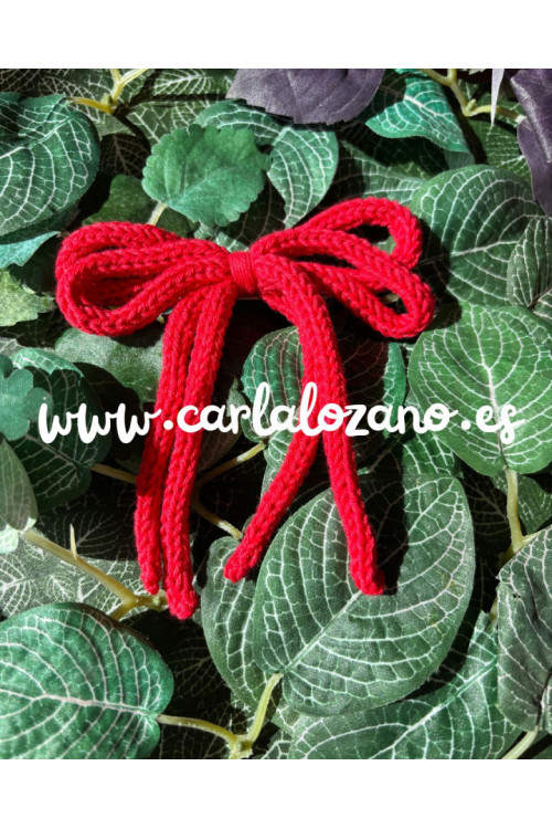 Lazo de tricot doble ROJO