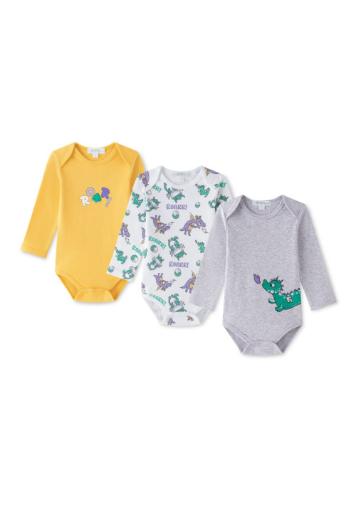 Pack 3 bodies m/l DINOSAURIOS 