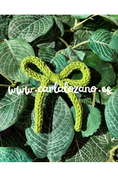 Lazo de tricot básico VERDE HIERBA 