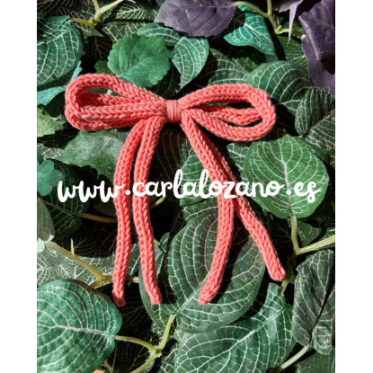 Lazo de tricot doble CORAL PASTEL