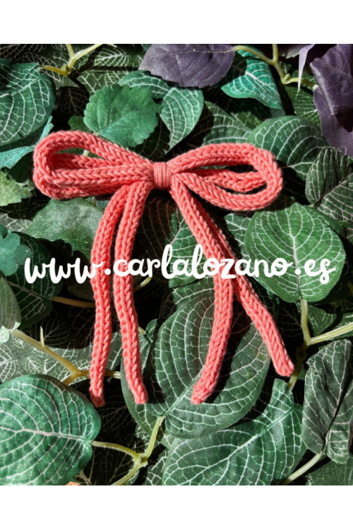 Lazo de tricot doble CORAL PASTEL