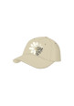 Gorra beige con flor 